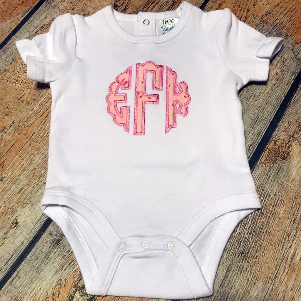 Applique Monogram Baby Bodysuit