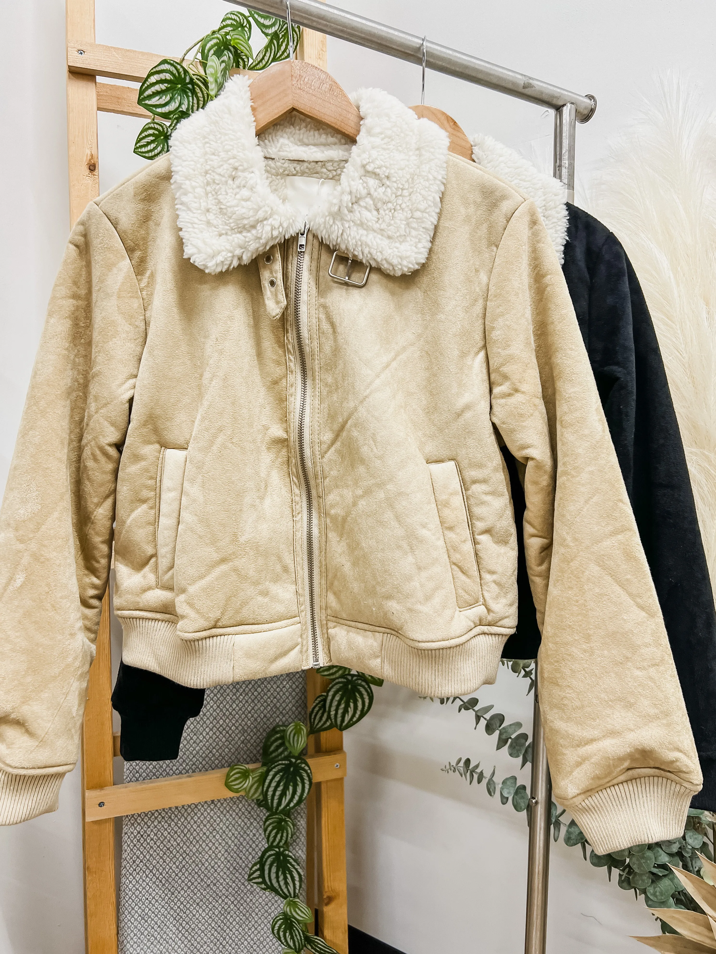 Avery Shearling Suede Jacket