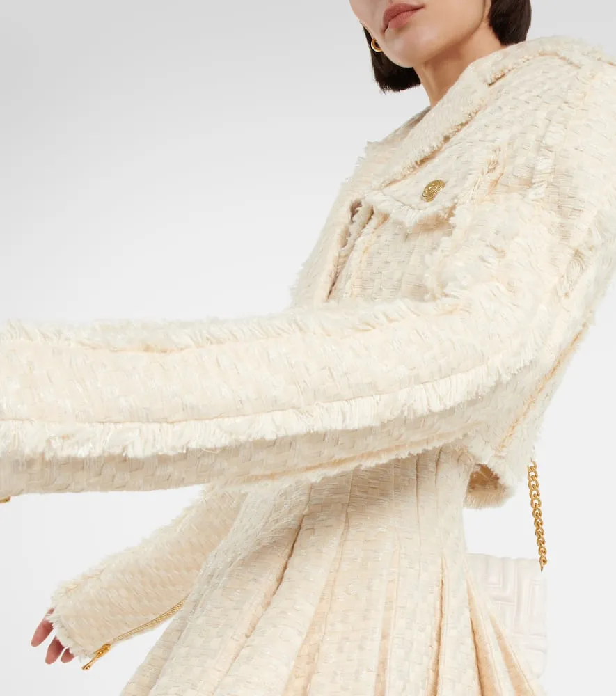 Balmain Cotton-blend tweed cropped jacket