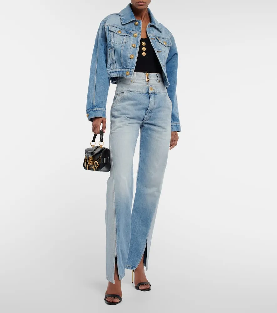 Balmain Cropped denim jacket