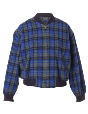 Checked Bomber Jacket - M
