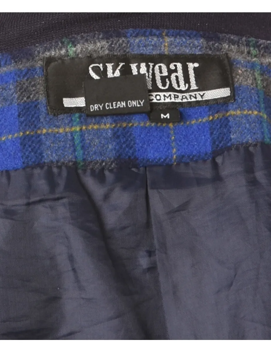 Checked Bomber Jacket - M
