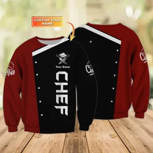 Chef Shirt Custom Cook Sweatshirt Black & Red, Master Chef Shirt, Chef Shirt Gift