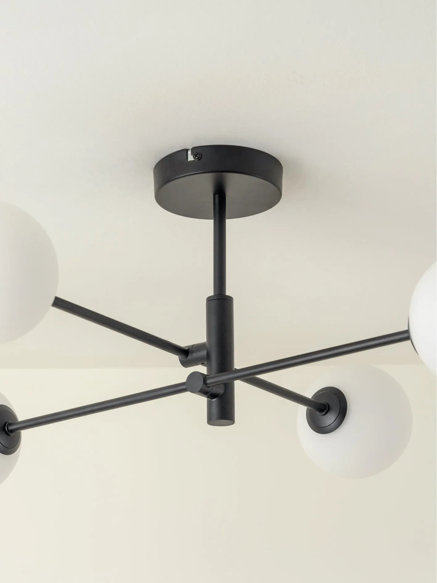 Chelso - 4 light matt black and opal flush