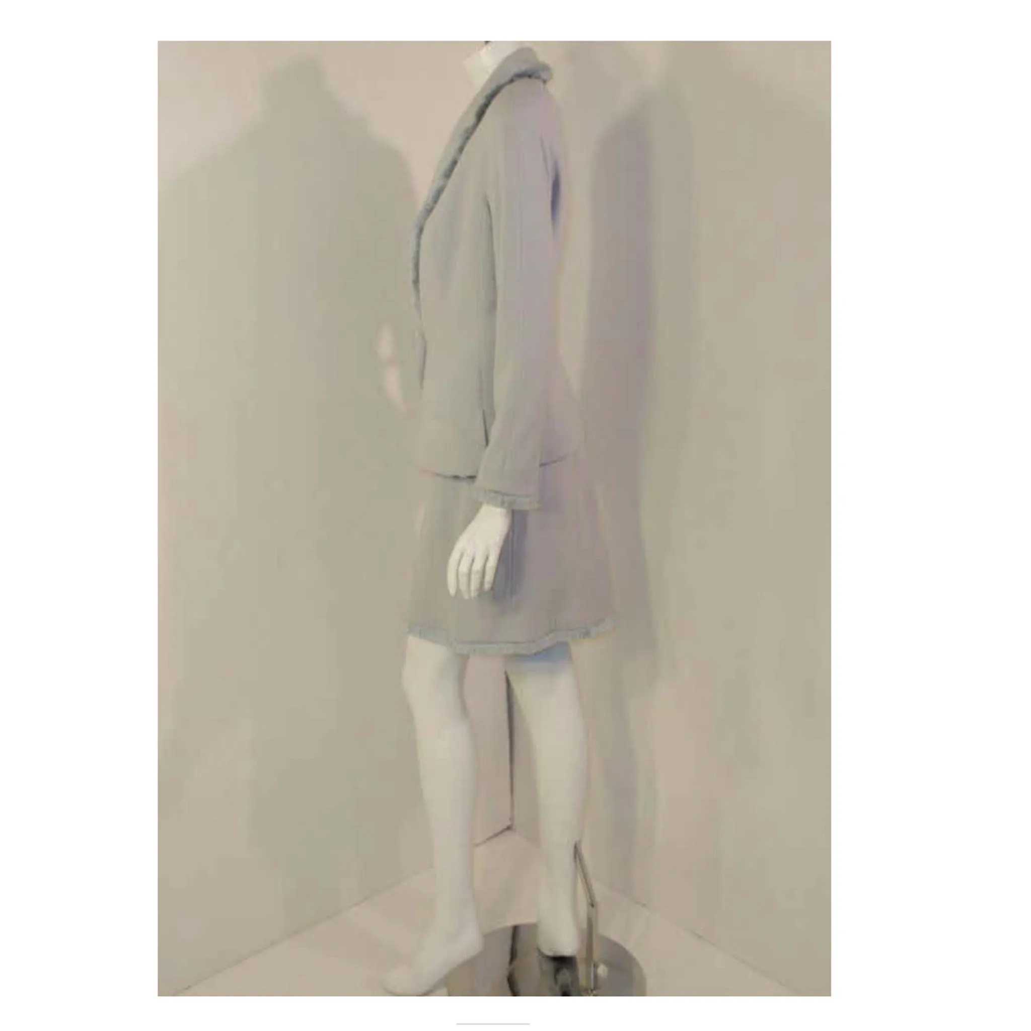 CHRISTIAN DIOR 1990s 2 pc Light Blue Skirt Suit