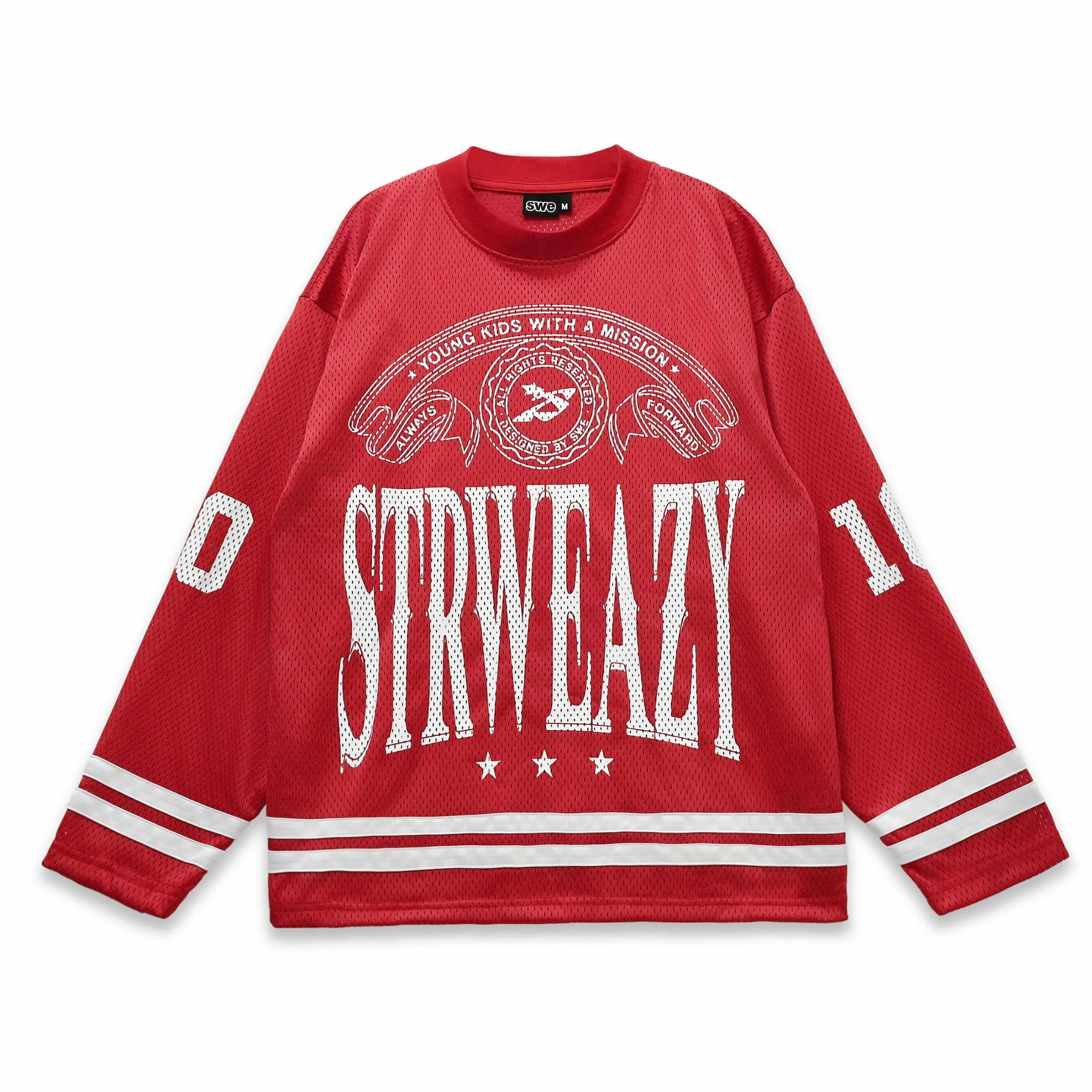 CREW LS JERSEY - BLACK/RED
