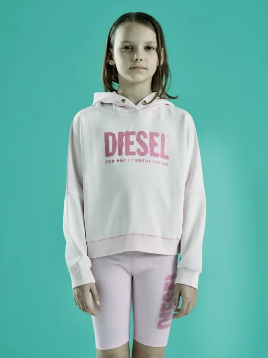 Diesel Kids   Logo print cotton sweatshirt hoodie 
