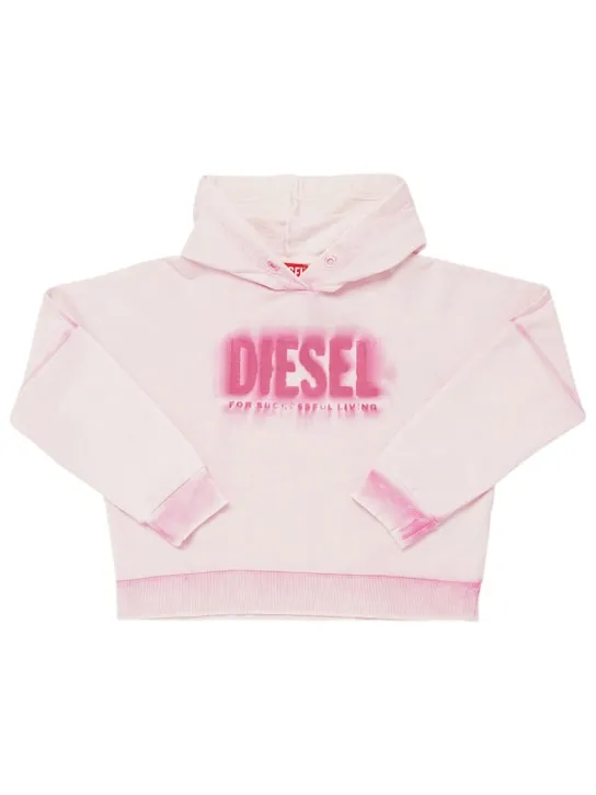 Diesel Kids   Logo print cotton sweatshirt hoodie 