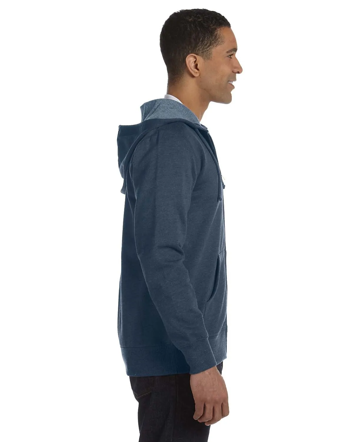 econscious Unisex Heathered Full-Zip Hooded Sweatshirt