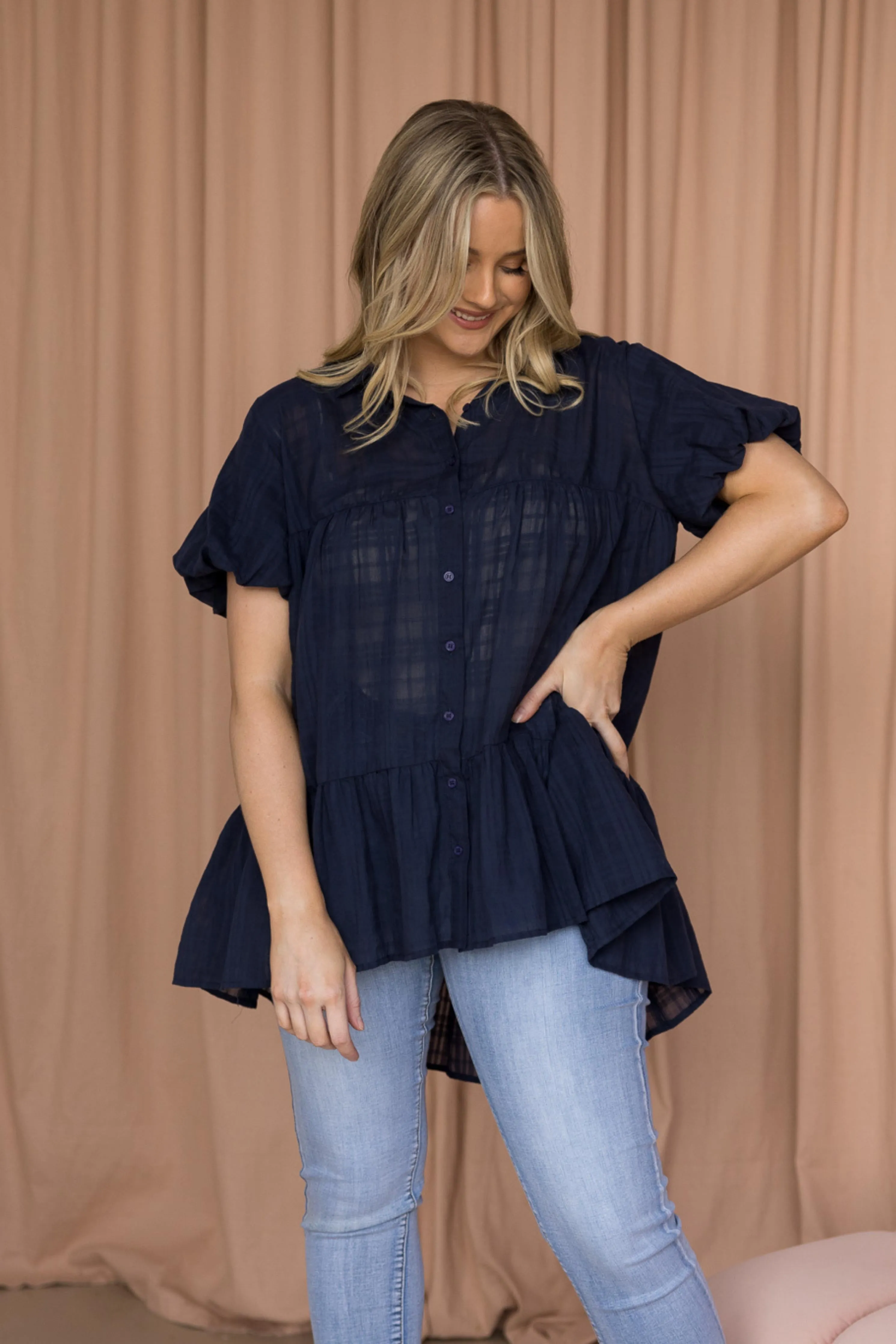 FINAL SALE Petra Top in Navy