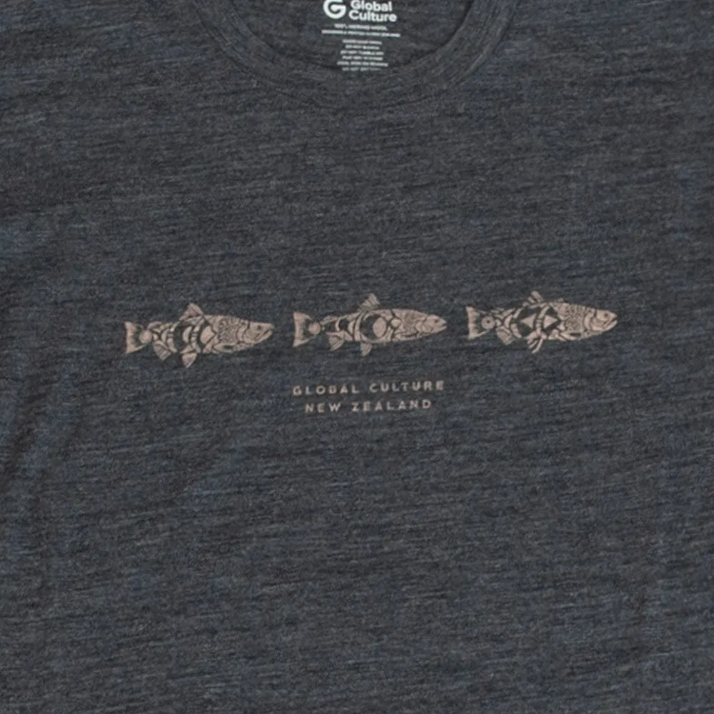 Fish Long Sleeve Mens Merino T-Shirt