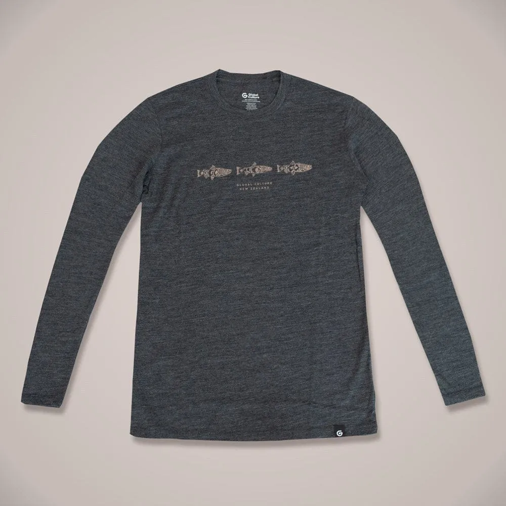 Fish Long Sleeve Mens Merino T-Shirt