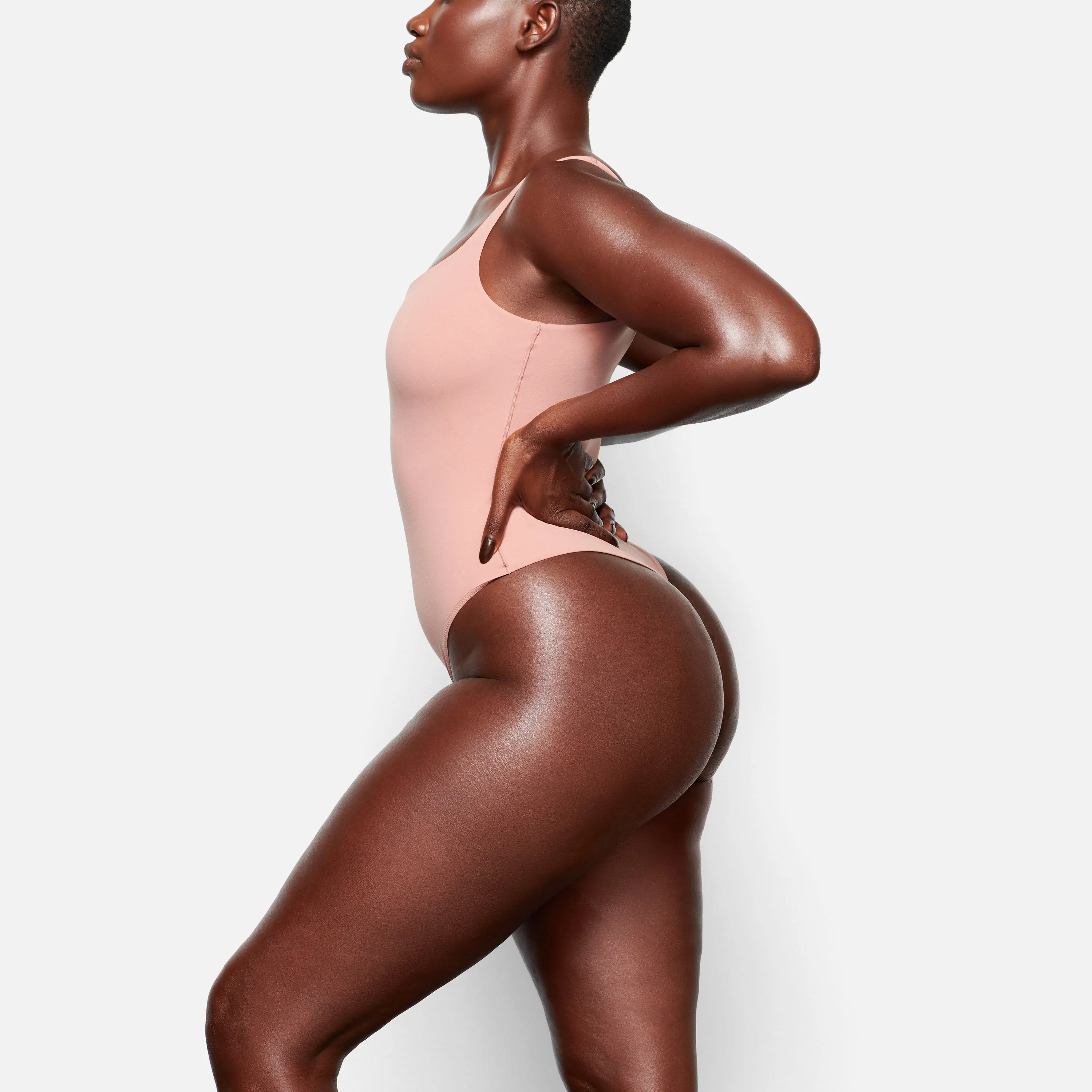 FITS EVERYBODY SQUARE NECK BODYSUIT | ROSE CLAY