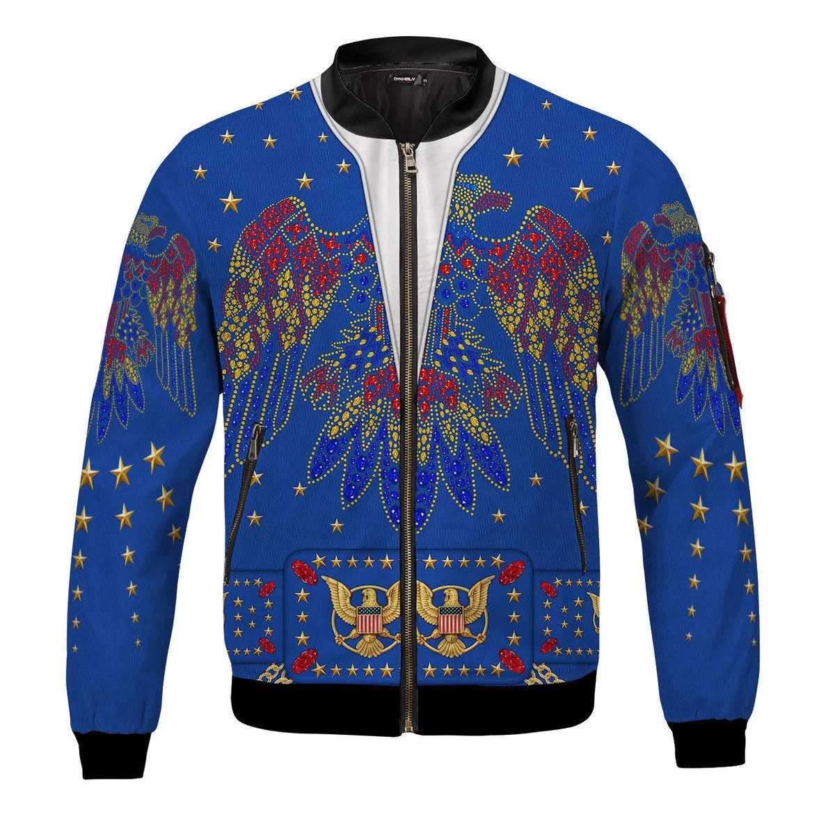 Gearhomie Elvis Eagle Blue Bomber Jacket