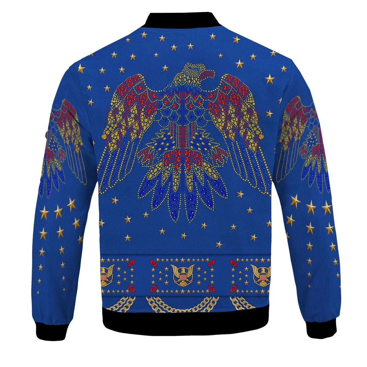 Gearhomie Elvis Eagle Blue Bomber Jacket