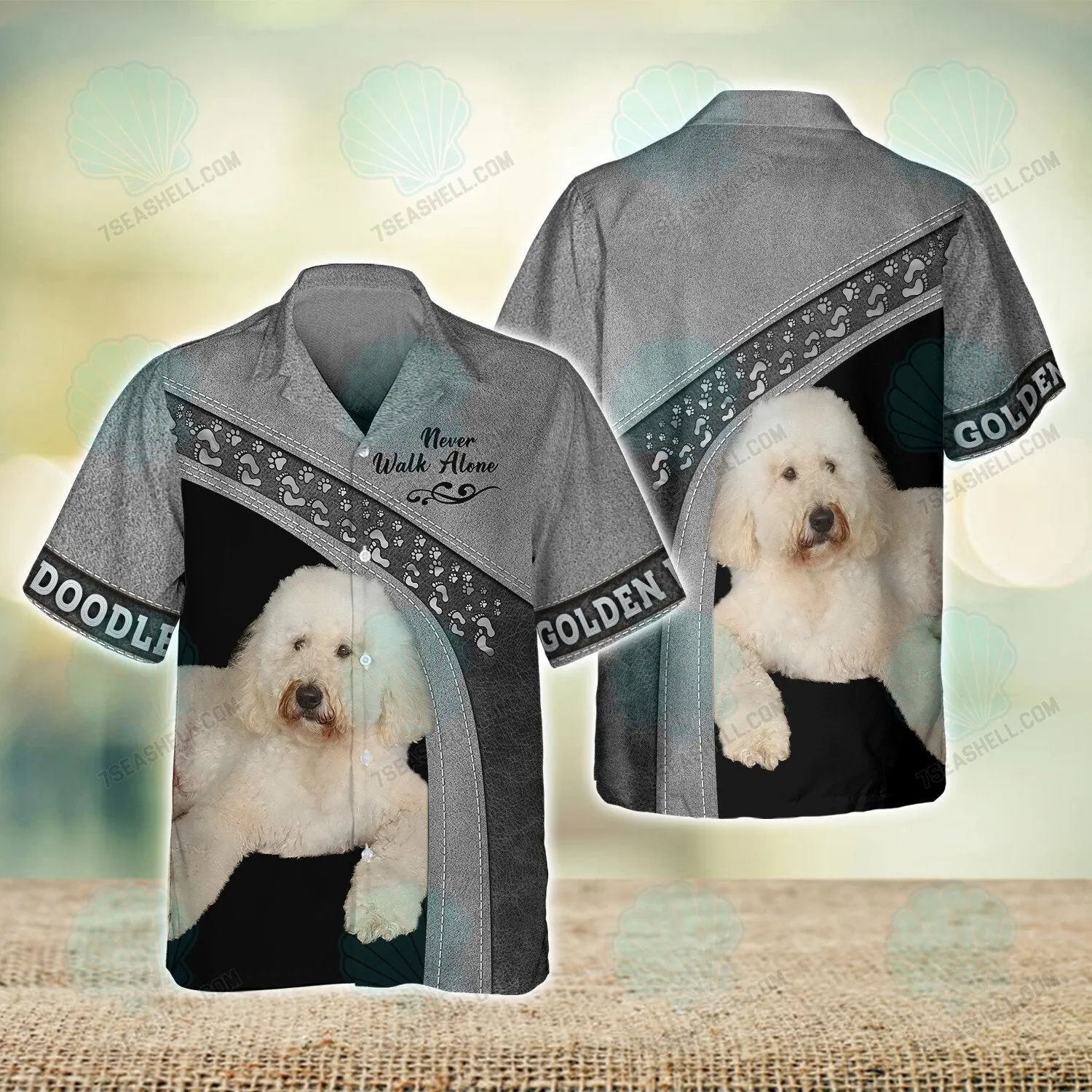 Golden Doodle Love Never Walk Alone Love 3D Full Print Shirts, Christmas Dog Memorial Gifts for loss of Dog