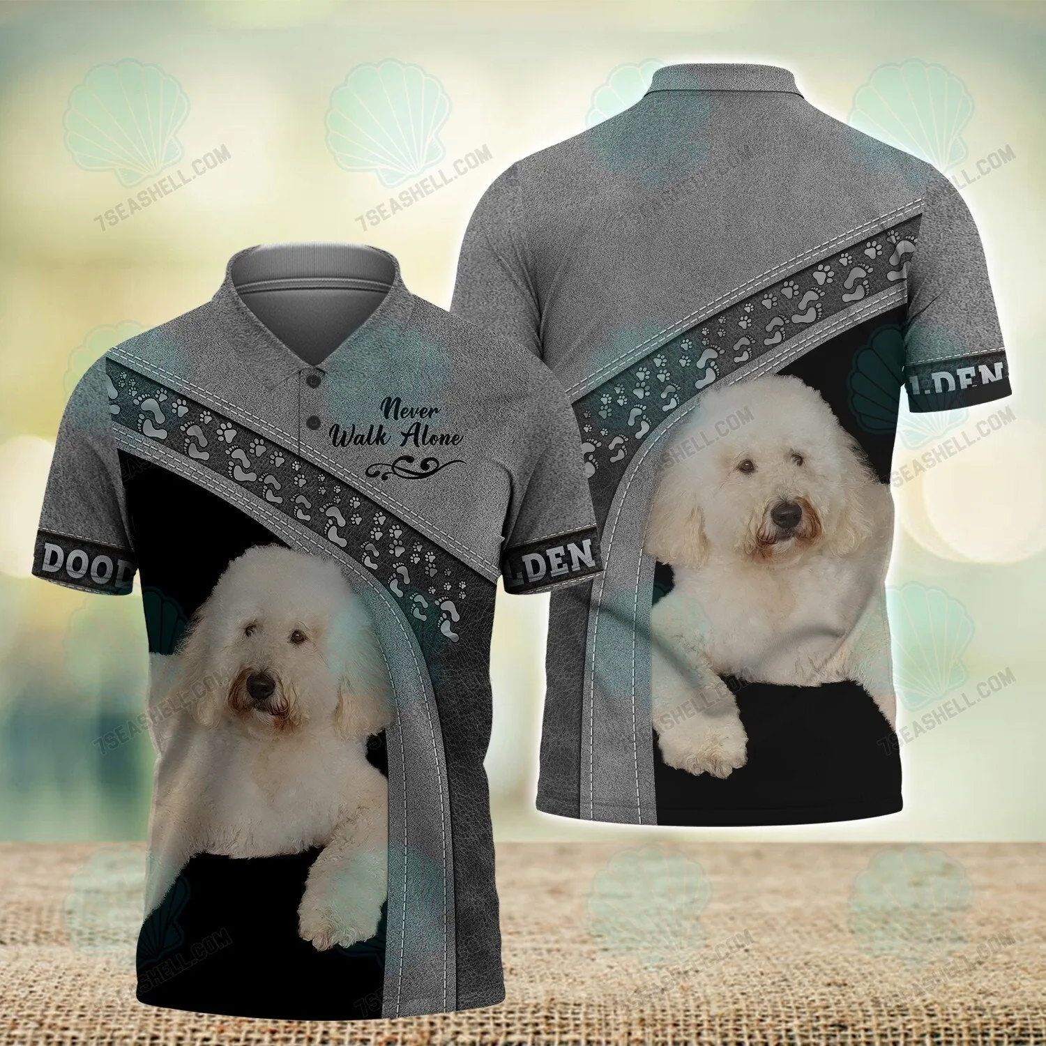Golden Doodle Love Never Walk Alone Love 3D Full Print Shirts, Christmas Dog Memorial Gifts for loss of Dog