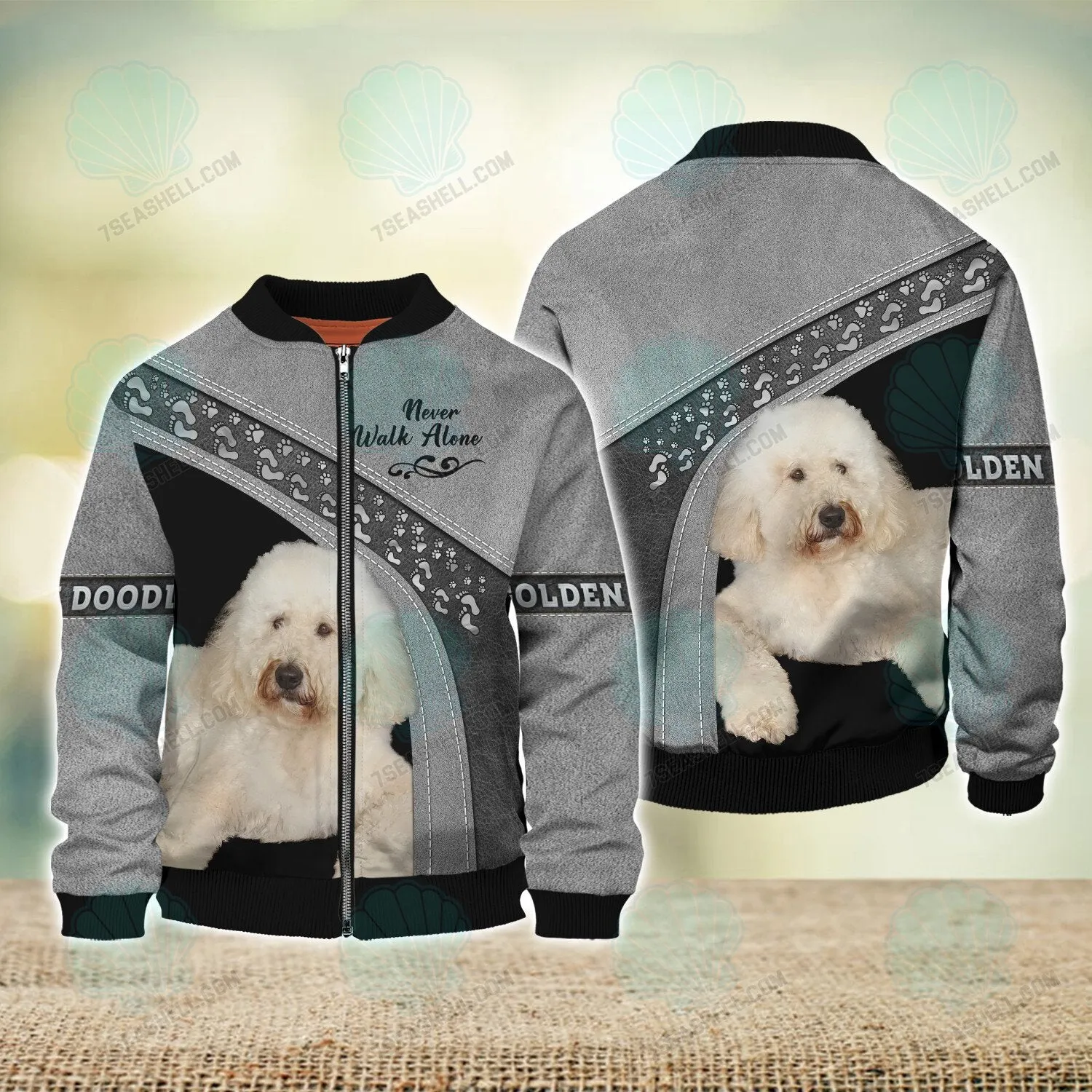 Golden Doodle Love Never Walk Alone Love 3D Full Print Shirts, Christmas Dog Memorial Gifts for loss of Dog