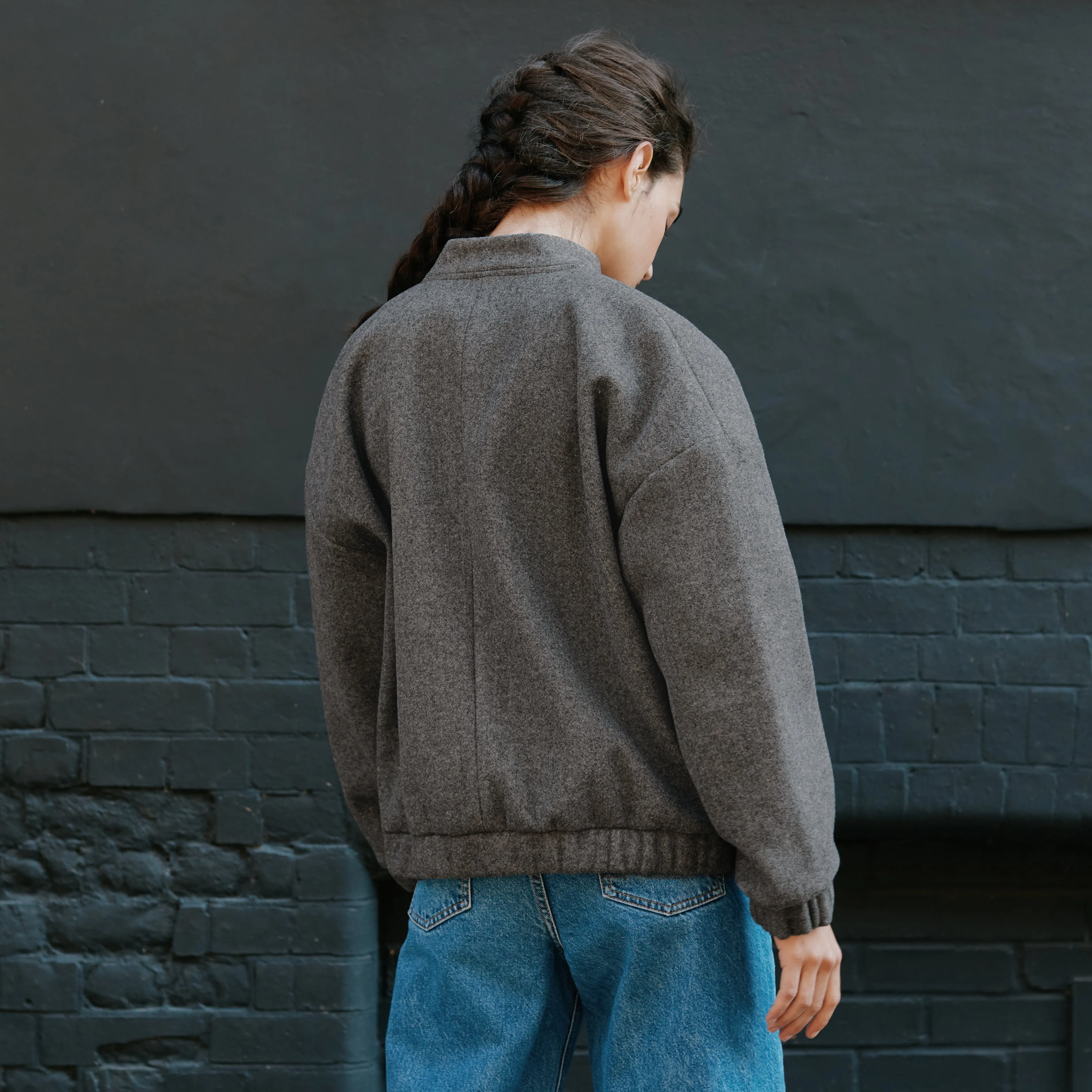 Grey Flannel Bomber Jacket