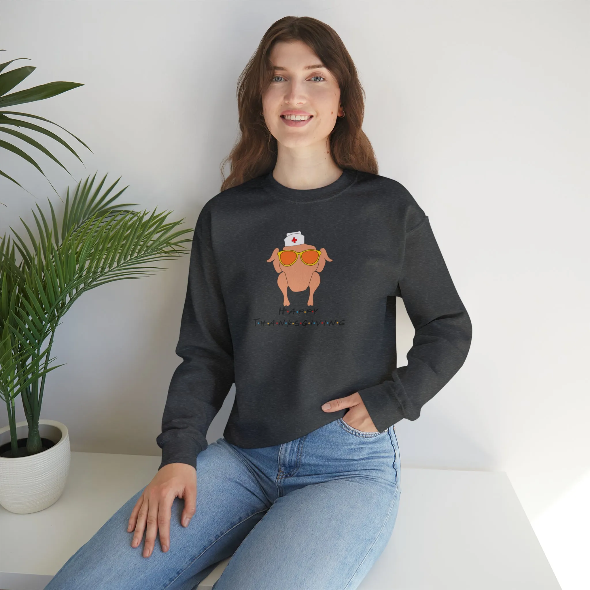 Happy Thanksgiving Nurse Unisex Heavy Blend™ Crewneck Sweatshirt