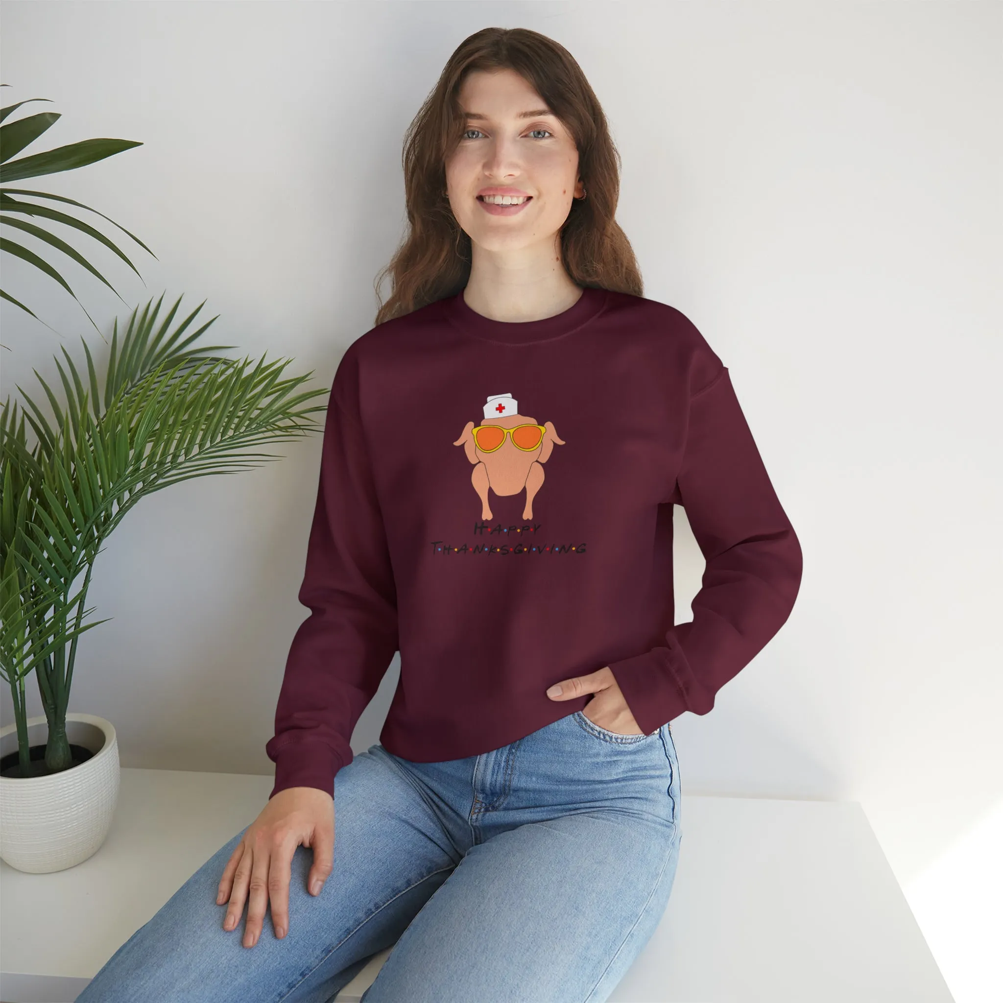 Happy Thanksgiving Nurse Unisex Heavy Blend™ Crewneck Sweatshirt