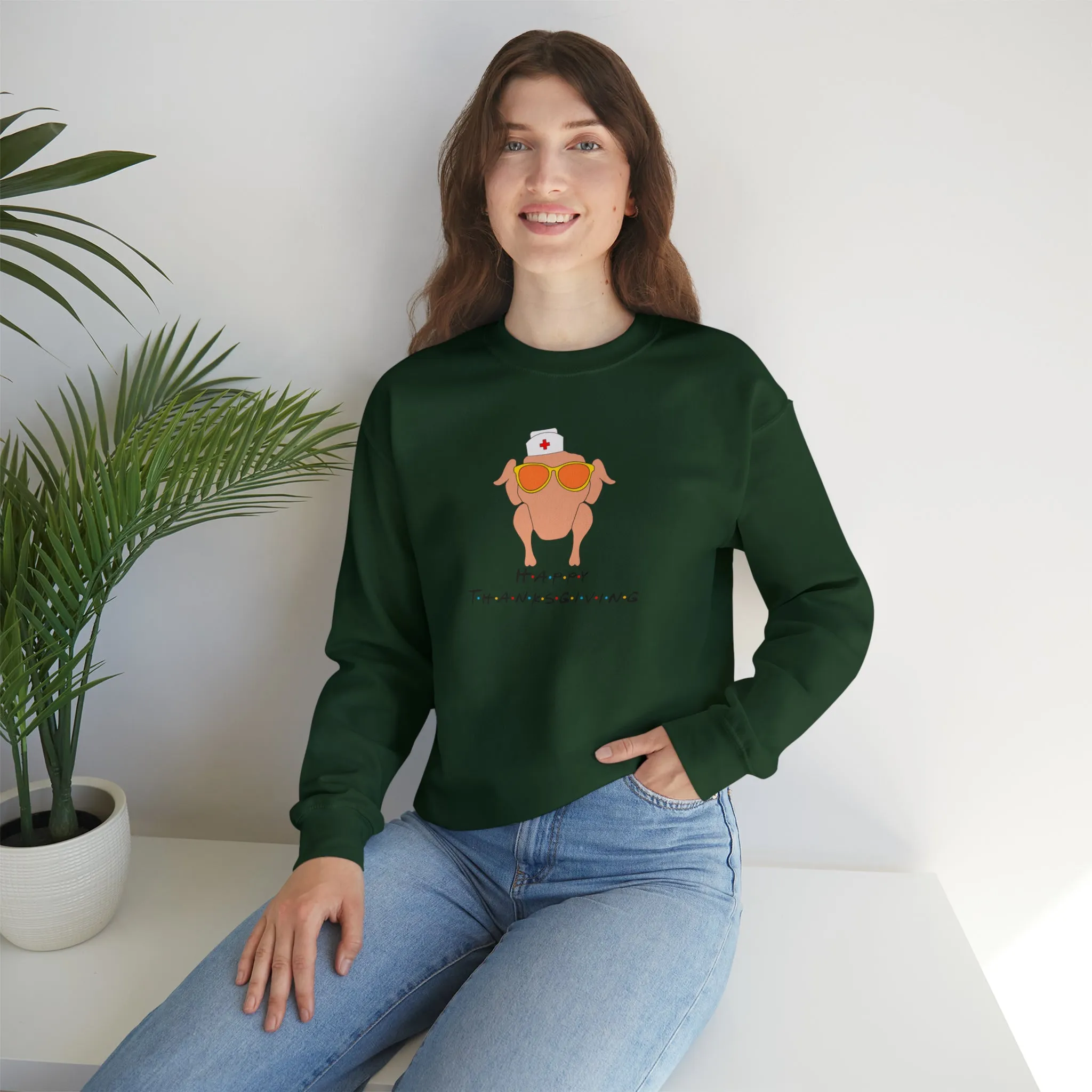 Happy Thanksgiving Nurse Unisex Heavy Blend™ Crewneck Sweatshirt