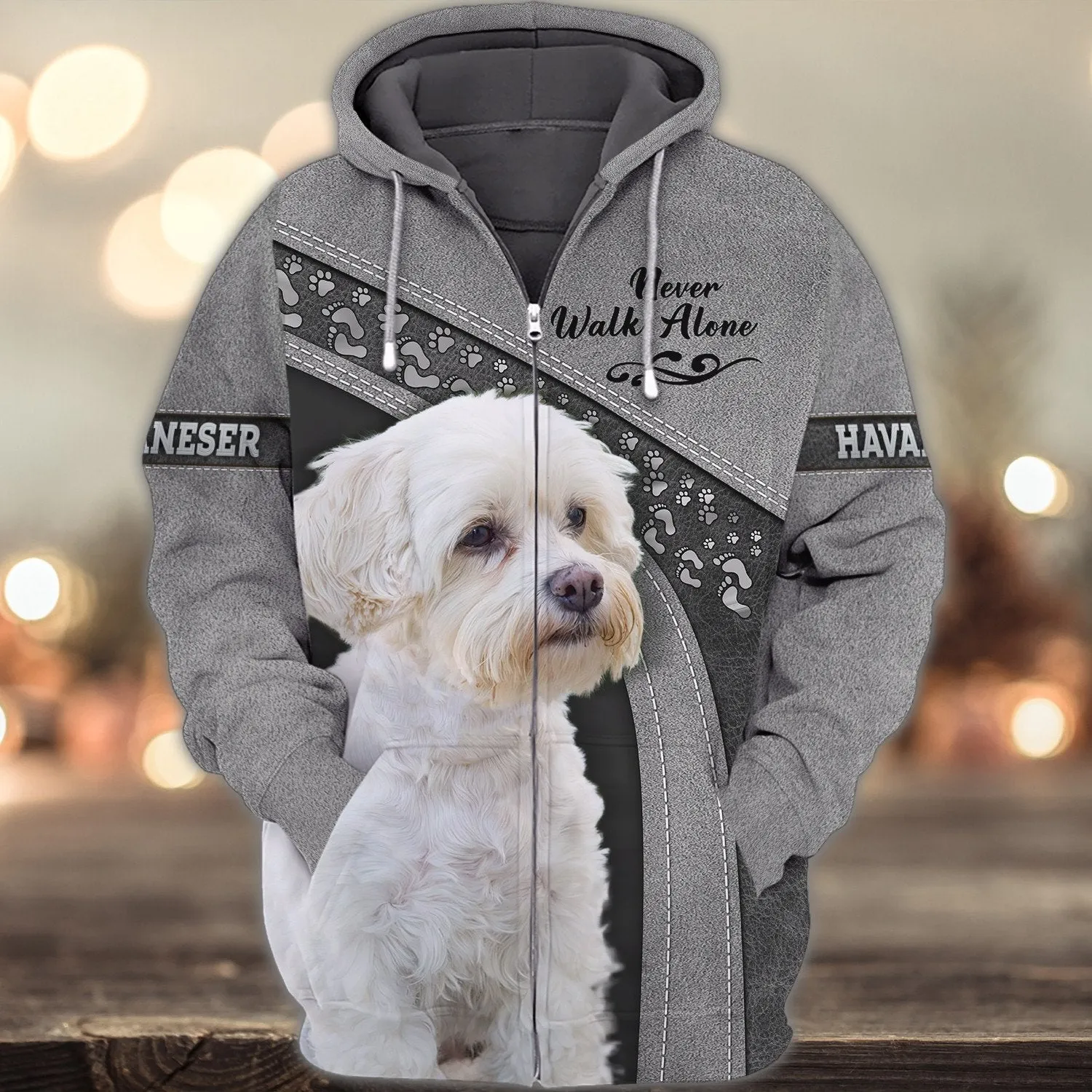 Havanese Love White Never Walk Alone 3D Full Print Sweatshirt Shirts