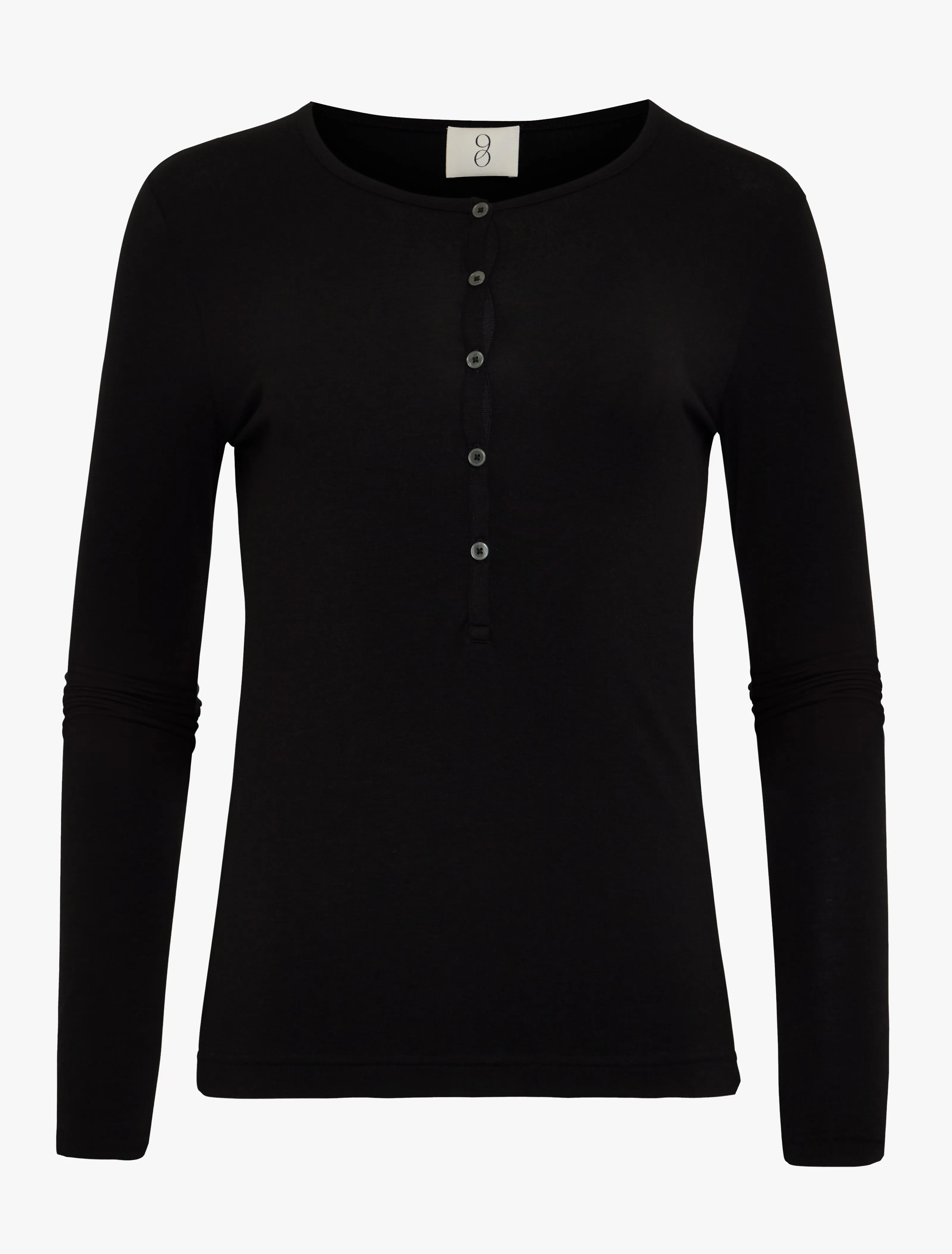Henley Top in Black