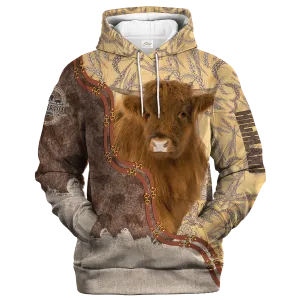 Highland Lovers In Barley Pattern Hoodie