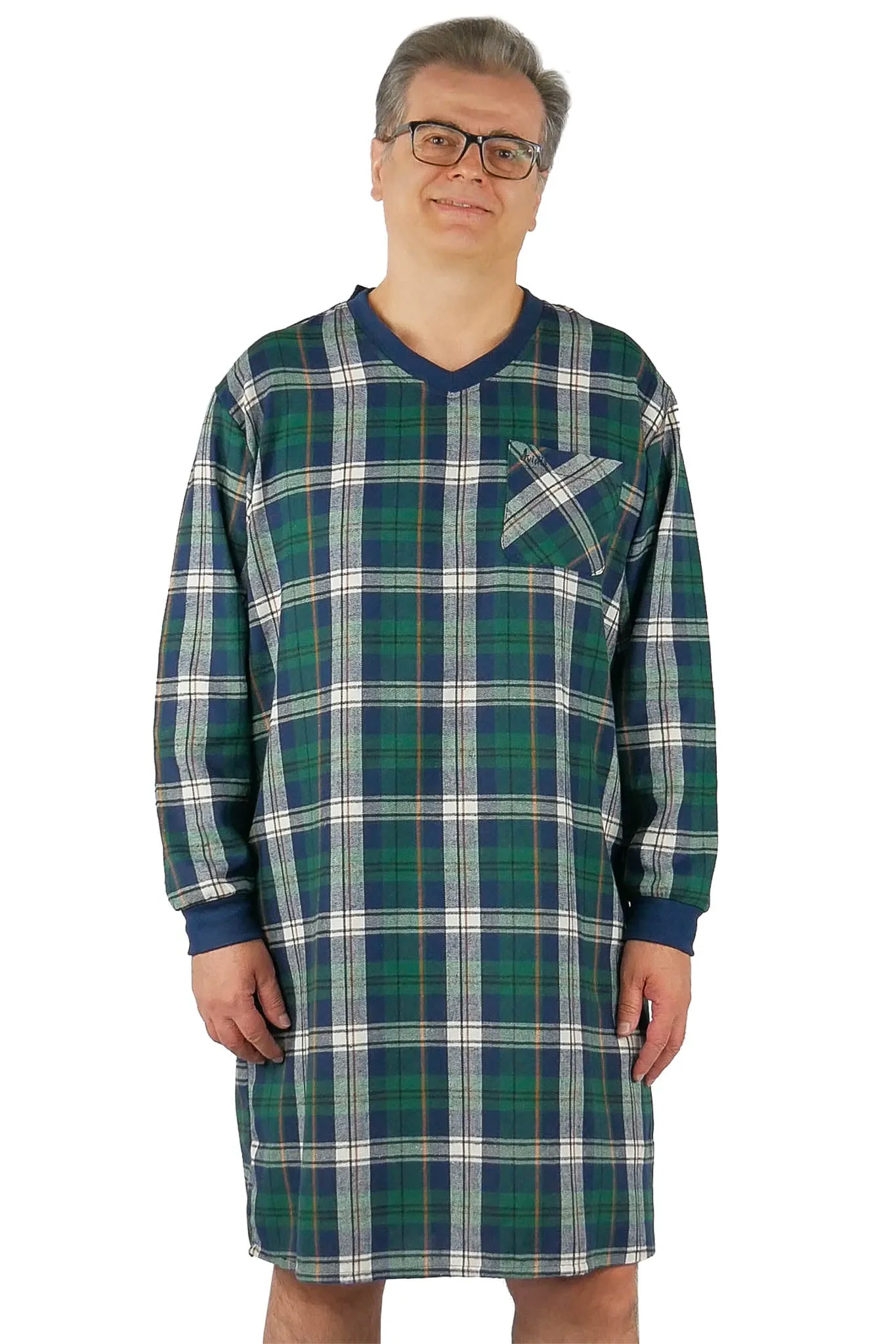 Independence Friendly Button Up Nightshirt for Senior Men