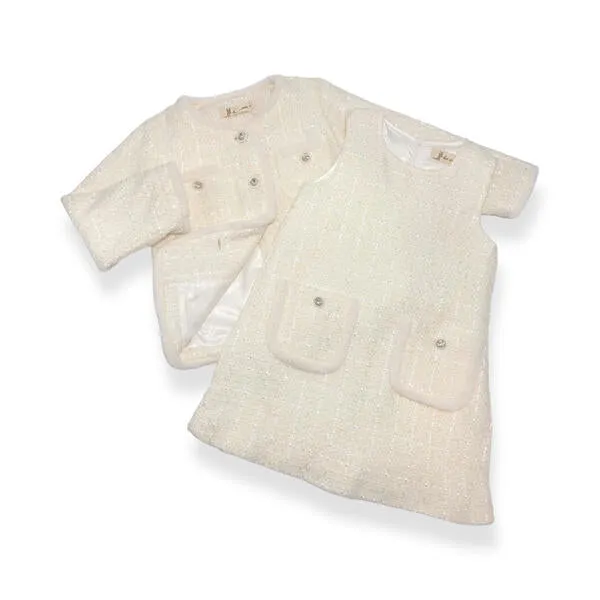 Ivory Fur Trim Tweed Jacket