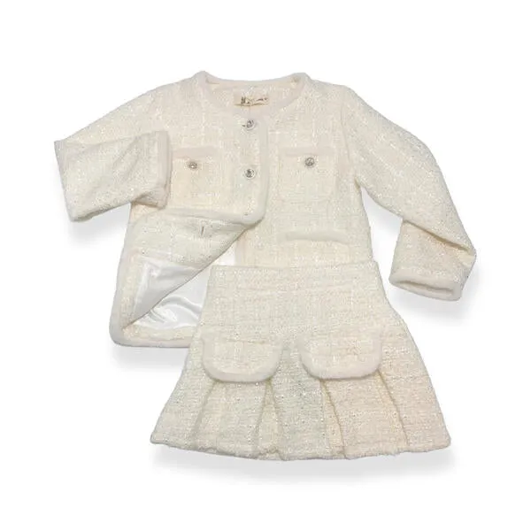 Ivory Fur Trim Tweed Jacket
