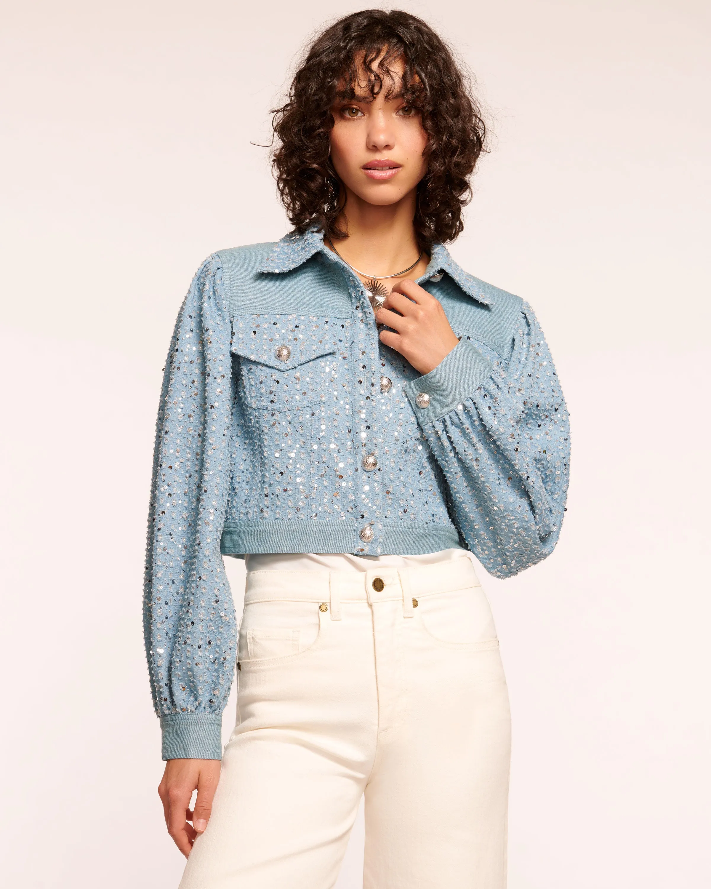 Janet Sequin Denim Jacket