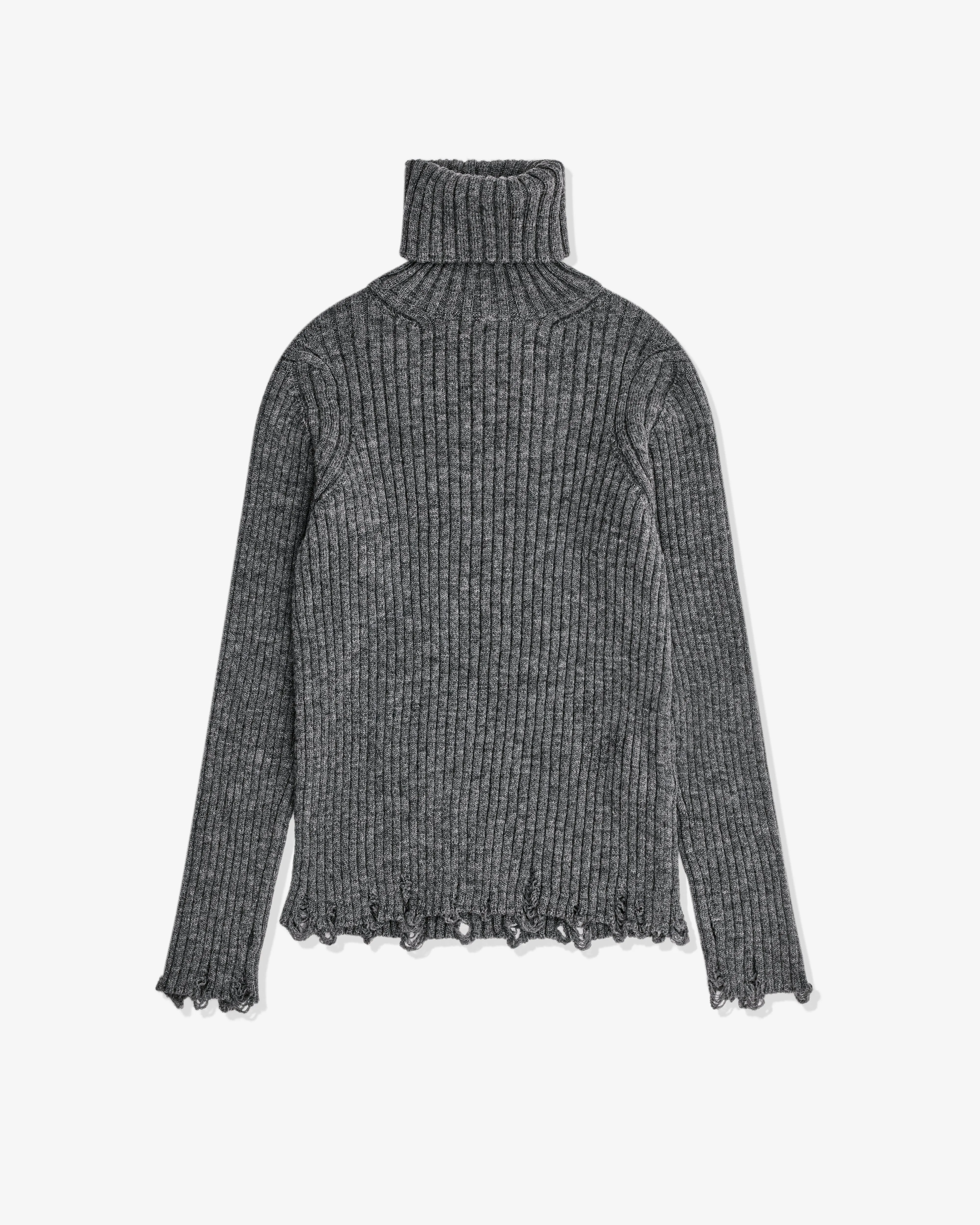 Junya Watanabe MAN - Men's Raw Edge Turtle Neck Sweater - (Grey)