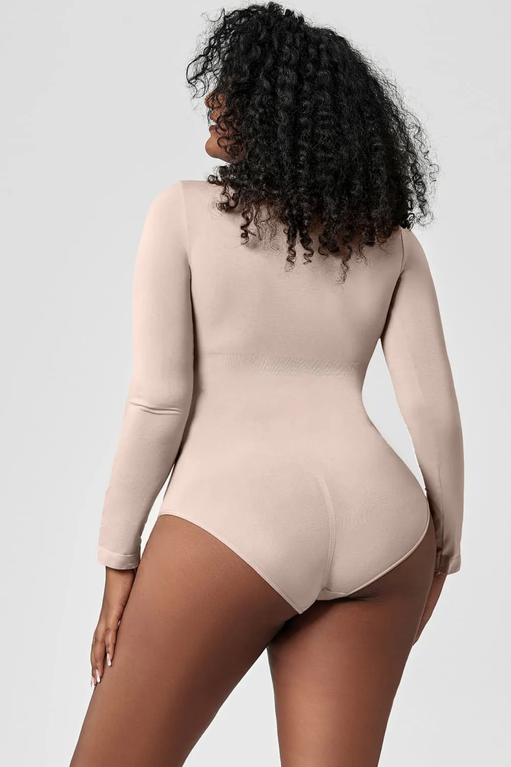 Long Sleeve Shaping Bodysuit Undershirt Women's Basic Bodysuit Shirt