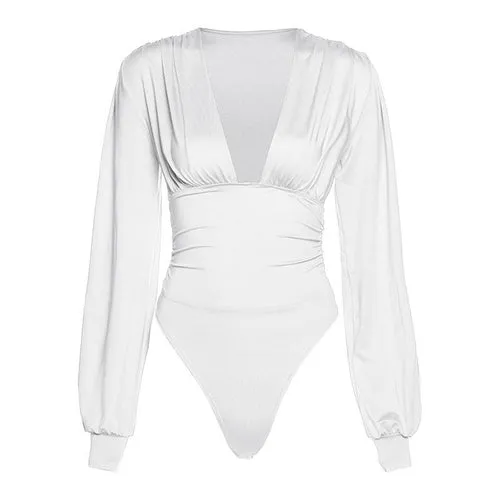 Long Sleeve V-neck Bodysuit
