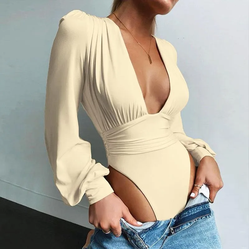 Long Sleeve V-neck Bodysuit