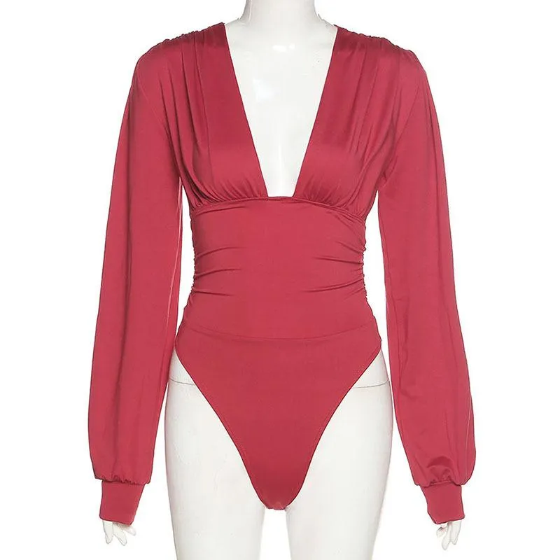 Long Sleeve V-neck Bodysuit