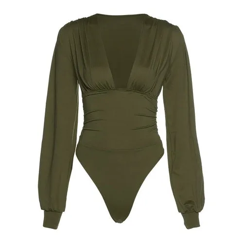 Long Sleeve V-neck Bodysuit