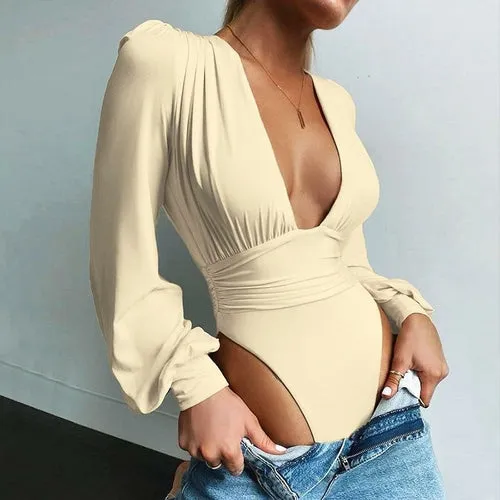 Long Sleeve V-neck Bodysuit