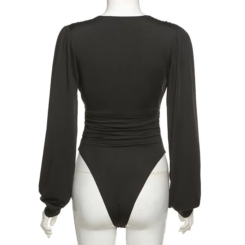 Long Sleeve V-neck Bodysuit