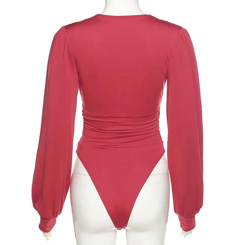 Long Sleeve V-neck Bodysuit