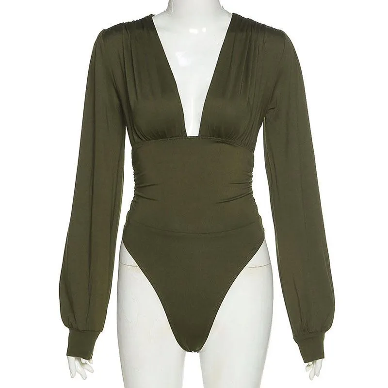 Long Sleeve V-neck Bodysuit