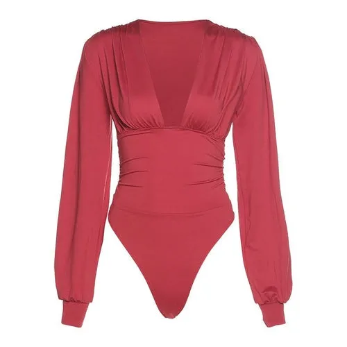 Long Sleeve V-neck Bodysuit