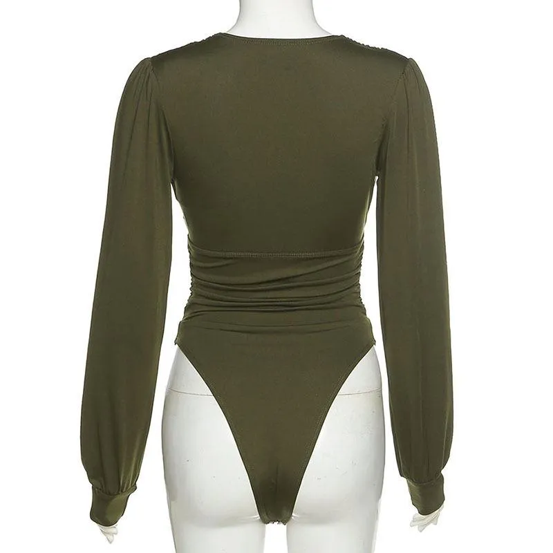 Long Sleeve V-neck Bodysuit