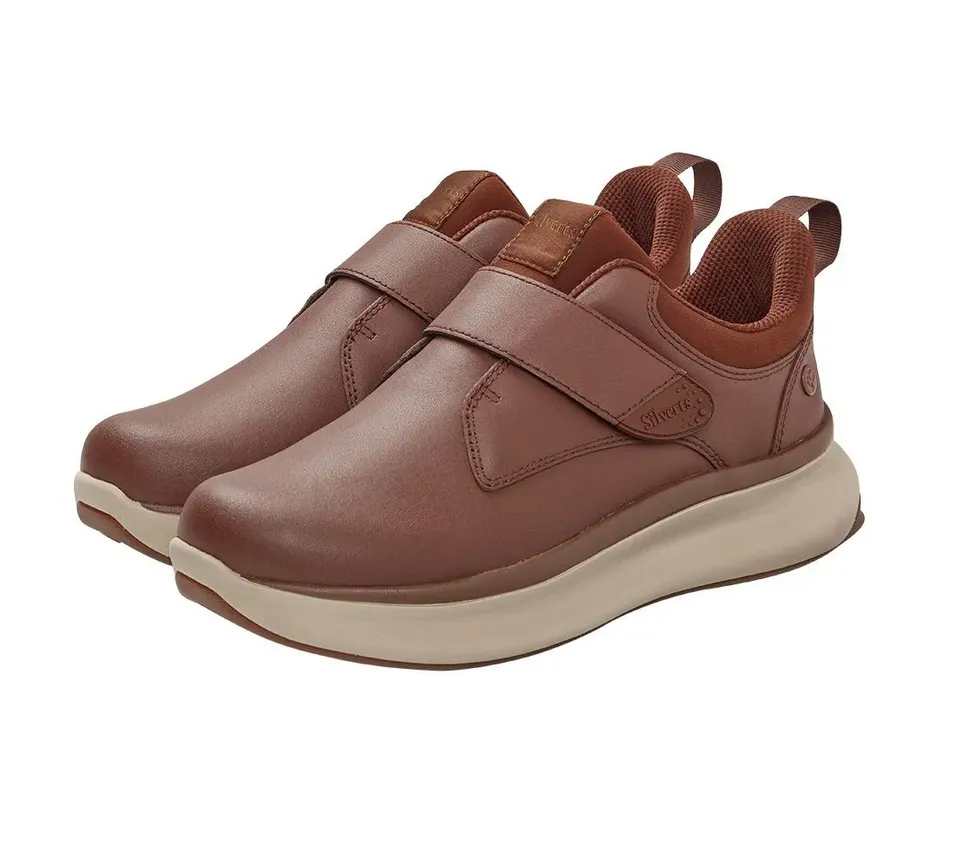Men's Extra Wide Walking Shoes No Laces - Single Strap Closure