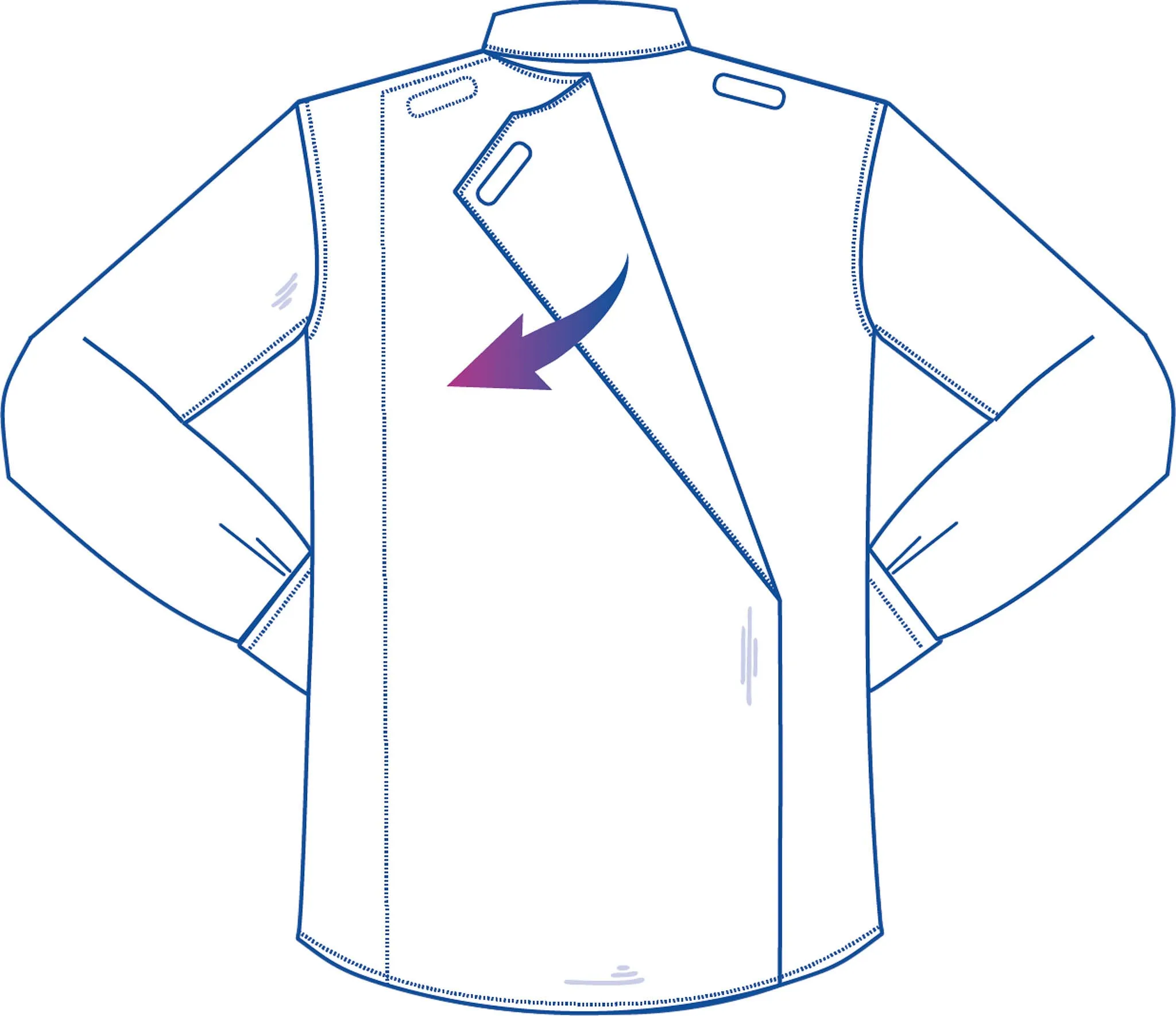 Men's Open Back Long-Sleeved Adaptive Polo Shirt