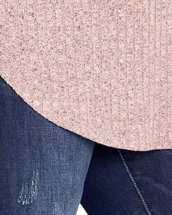 Mia Ribbed Hacci Tunic | Blush
