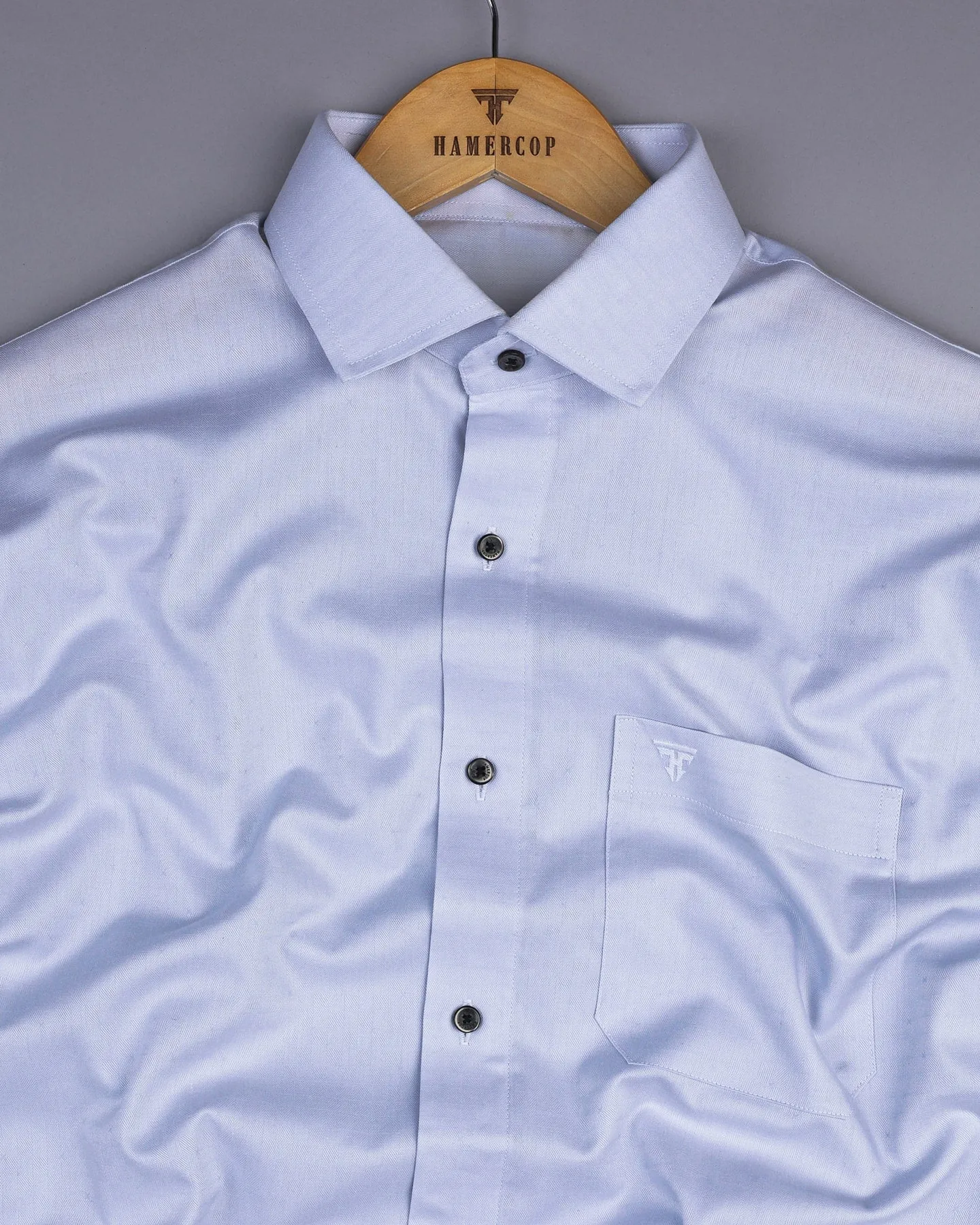 Platinum Gray Self Dobby Check Premium Cotton Shirt