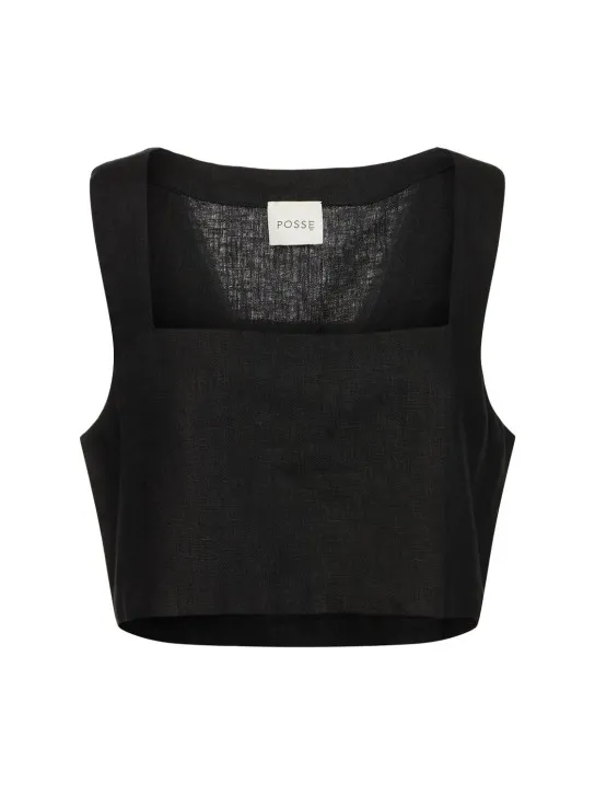 POSSE   Alice linen crop top 